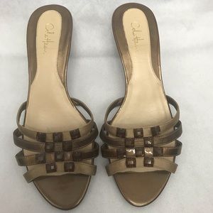 Cole Hann Brown Copper Slide Slip On Sandals